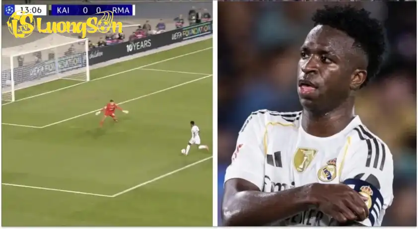 Vinicius bỏ lỡ khó tin ở phút 14, khi đối mặt 1v1 với thủ môn đối phương (Ảnh: Tribuna). Vinicius bỏ lỡ khó tin ở phút 14, khi đối mặt 1v1 với thủ môn đối phương